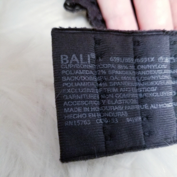 Bali black lace goth glam wireless bra LARGE - Picture 2 of 5